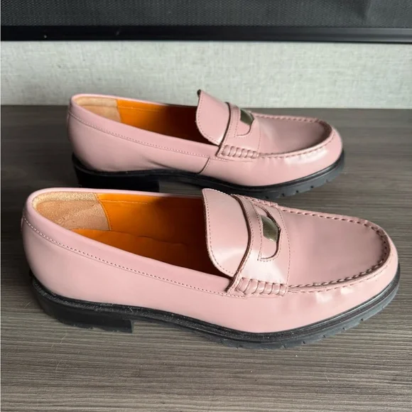 Never worn-Free People Pink Slip-On Loafers - Picture 4 of 5